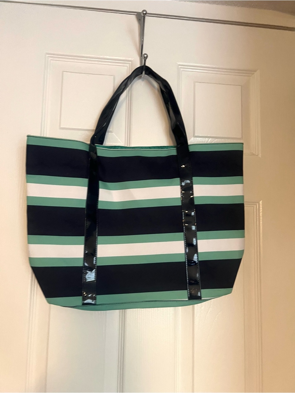 Estee Lauder Navy, White and Mint Striped Tote